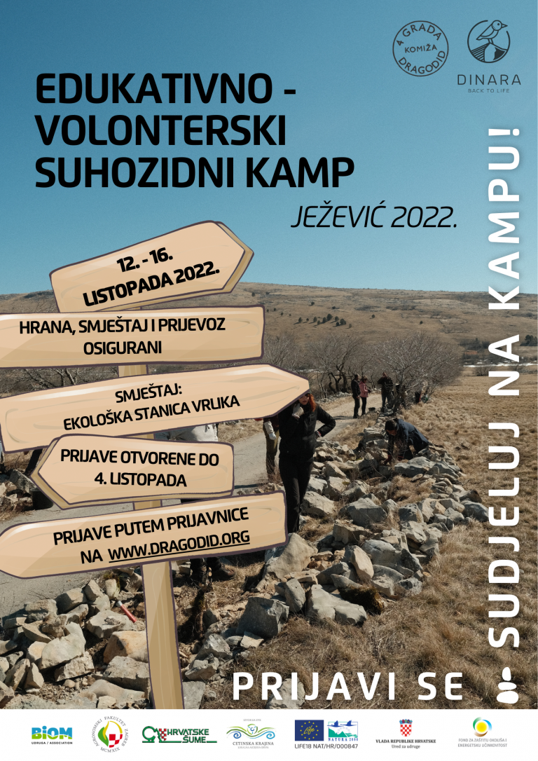 Najava: Edukativno-volonterski suhozidni kamp Ježević 2022.